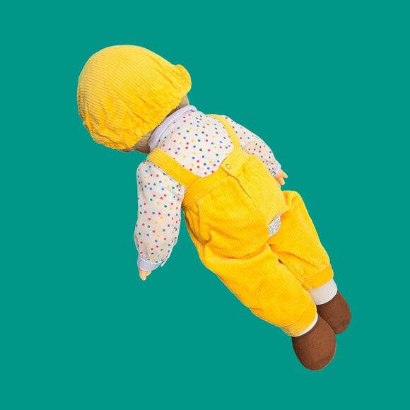 1984 Vintage 19" Vinyl Plush Boy Doll "Sunny" Mitchell Co Kansas Yellow Corduroy - Picture 9 of 11